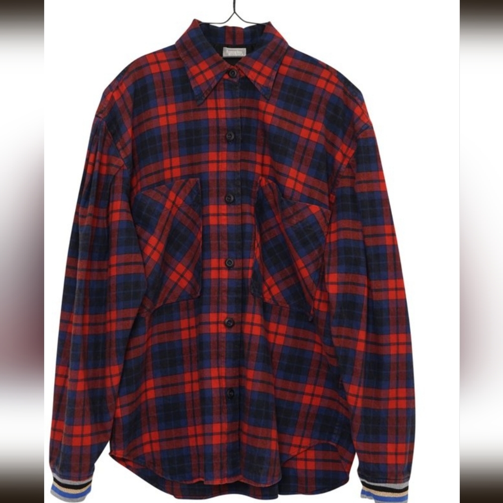 Aquarius Cocktail Didi Oversized Red Flannel Shirt